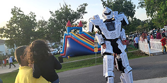 LED robot entertainment experience for weddings and parties