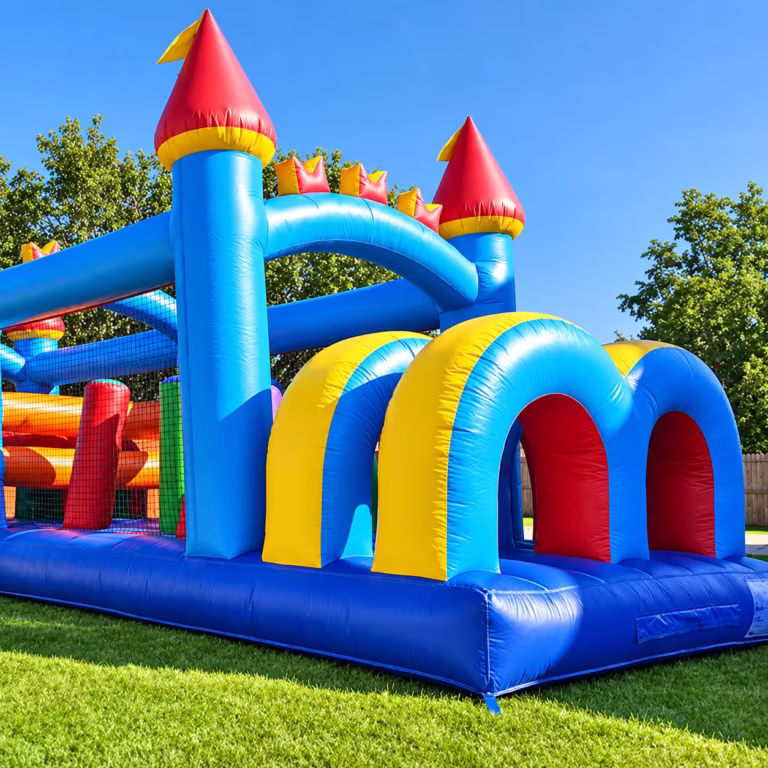 obstacle-course-children-playing-colorful-inflatable-castle